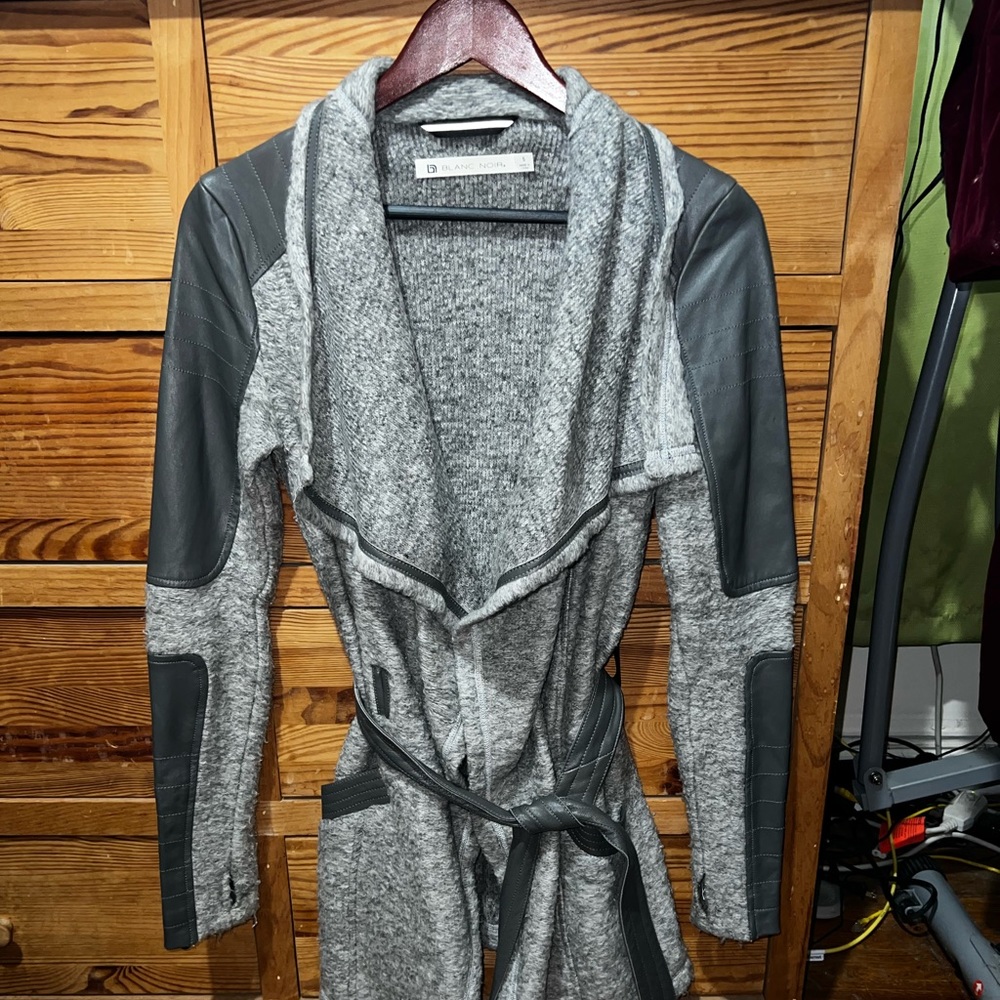 Gray light jacket with matching grey belt